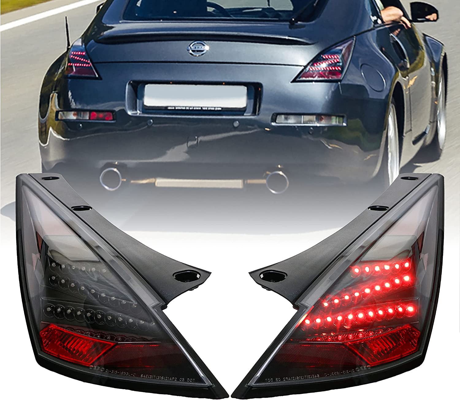 Purchase SMOKED 96-00 DODGE CARAVAN 98-03 DURANGO FULL LED TAIL LIGHTS LAMPS LEFT RIGHT In - Foto 10