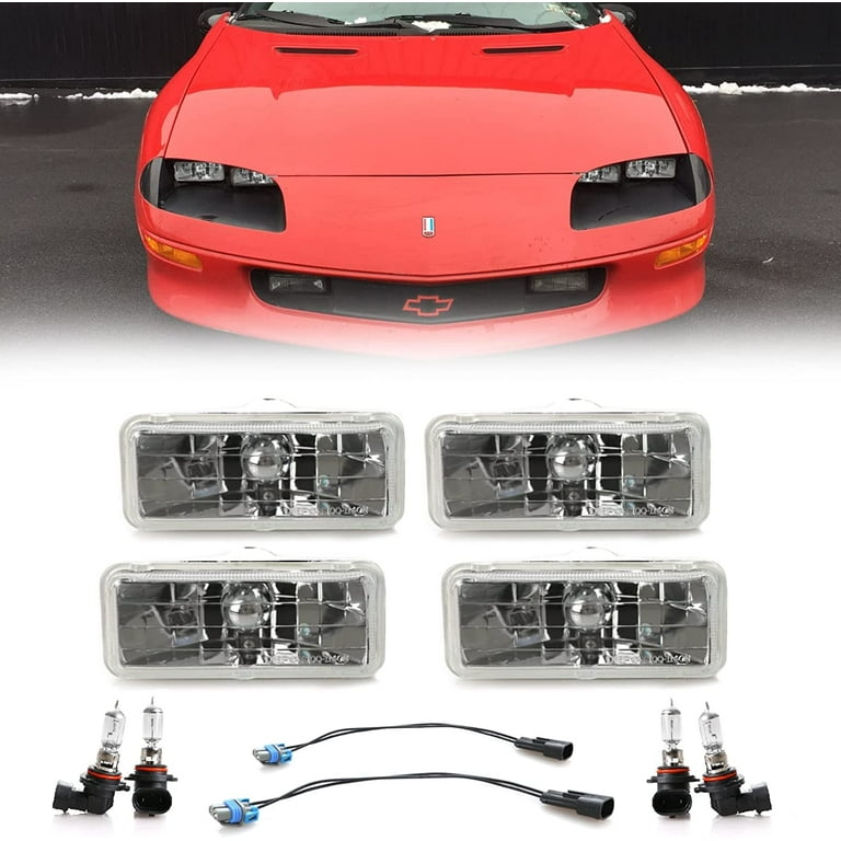 USR H4351 H4352 Sealed Beam Headlights Low High Beam 2 x 5 Seal Beam Conversion Head Lamps Compatible with 1993 1997 Chevrolet Camaro Euro
