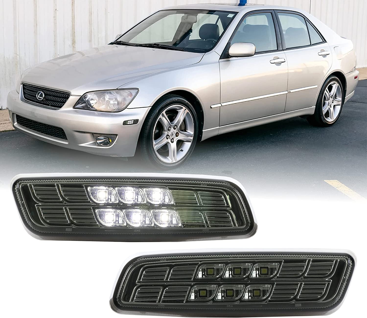 USR IS GS LED Side Marker Lights Plug n Play Smoke Front Bumper