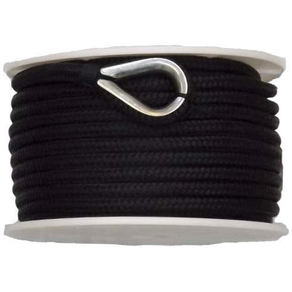 USR Rope Nylon Double Braided Anchor Line 3/8" x 200' Black Boat