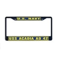 thumbnail image 1 of USS ACADIA AD 42 License Plate Frame Black Metal Military Navy USN Car Truck RV F001, 1 of 1