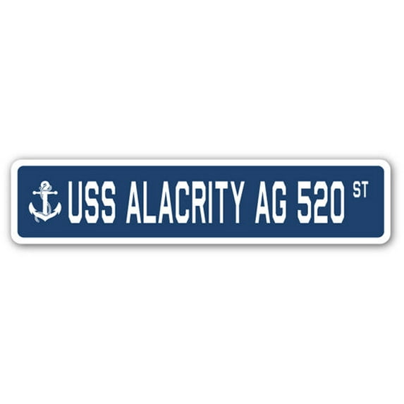 USS ALACRITY AG 520 Street Sign us navy ship veteran sailor gift