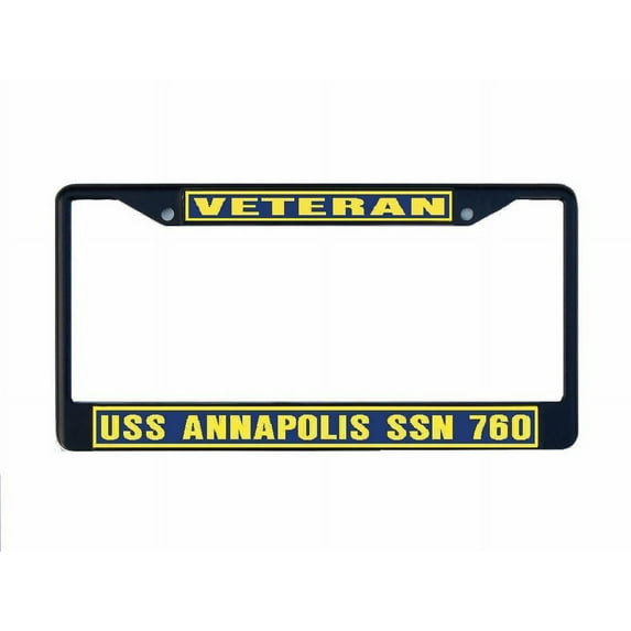 USS ANNAPOLIS SSN 760 License Plate Frame Black Metal Military Navy USN Car Truck RV F001