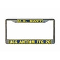 thumbnail image 1 of USS ANTRIM FFG 20 License Plate Frame Gold Chrome Metal Military Navy USN 1 Car Truck RV F001, 1 of 1