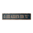 thumbnail image 1 of USS AUGUSTA SSN 710 Vintage Aluminum Street Sign us navy ship veteran sailor rustic metal tin gift | Indoor/Outdoor | 24" Wide, 1 of 4
