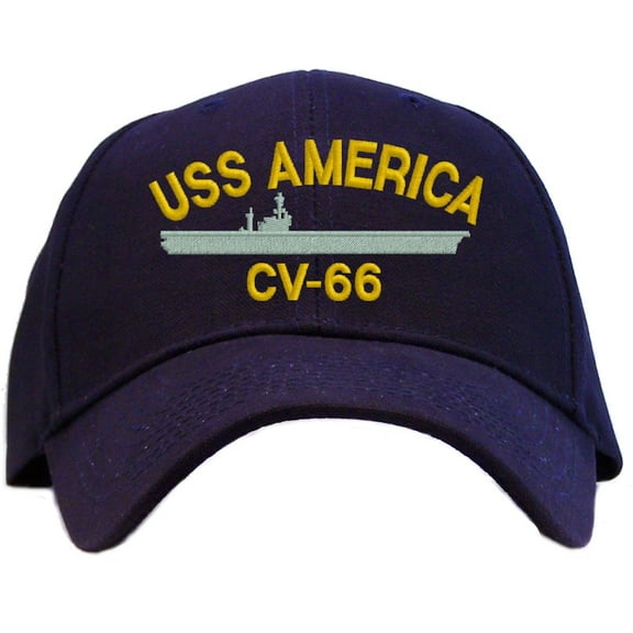 USS America CV-66 Embroidered Baseball Cap Adjustable Back Strap