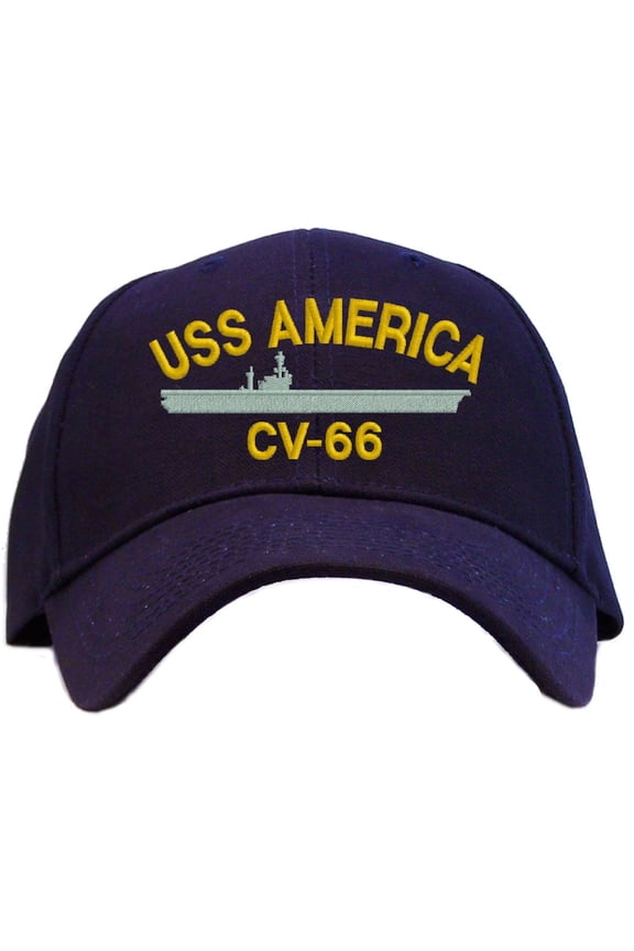 USS America CV-66 Embroidered Baseball Cap Adjustable Back Strap