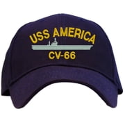 USS America CV-66 Embroidered Baseball Cap Adjustable Back Strap
