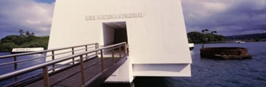 USS Arizona Memorial Pearl Harbor Honolulu Hawaii USA Canvas Art - Panoramic Images (36 x 12)