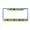 thumbnail image 1 of USS BARBOUR COUNTY LST 1195 License Plate Frame Chrome Metal Military Navy USN Car Truck RV F001., 1 of 1