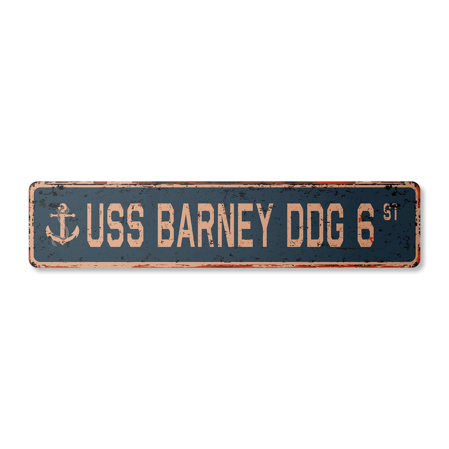 USS BARNEY DDG 6 Vintage Plastic Street Sign Us Navy Ship Veteran ...