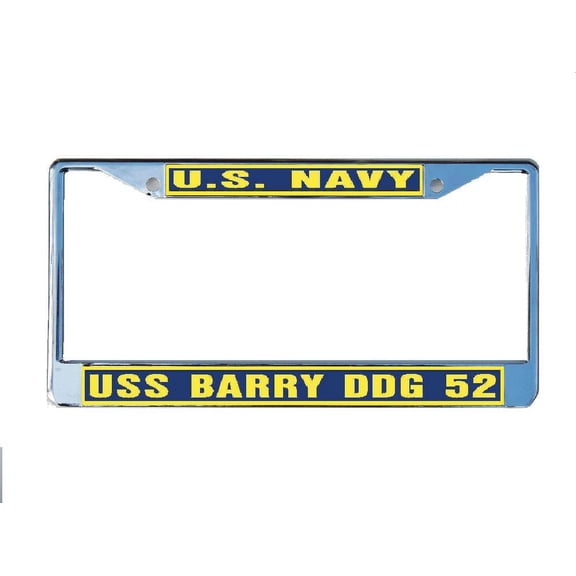 USS BARRY DDG 52 License Plate Frame Chrome Metal Military Navy USN Car Truck RV F001.