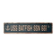 thumbnail image 1 of USS BATFISH SSN 681 Vintage Plastic Street Sign us navy ship veteran sailor gift | Indoor/Outdoor | 24" Wide, 1 of 4