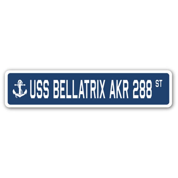 USS BELLATRIX AKR 288 Street Sign us navy ship veteran sailor gift