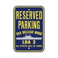 thumbnail image 1 of USS BELLEAU WOOD LHA 3 Reserved Parking Sign Aluminum 12" x 18" Military Navy USN Car Truck RV Made In The U.S.A. PS003., 1 of 1