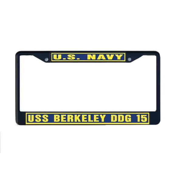 USS BERKELEY DDG 15 License Plate Frame Black Metal Military Navy USN Car Truck RV F001