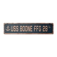 thumbnail image 1 of USS BOONE FFG 28 Vintage Plastic Street Sign us navy ship veteran sailor gift | Indoor/Outdoor | 18" Wide, 1 of 4