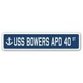 thumbnail image 1 of USS BOWERS APD 40 Street Sign us navy ship veteran sailor gift, 1 of 5