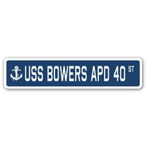 USS BOWERS APD 40 Street Sign us navy ship veteran sailor gift