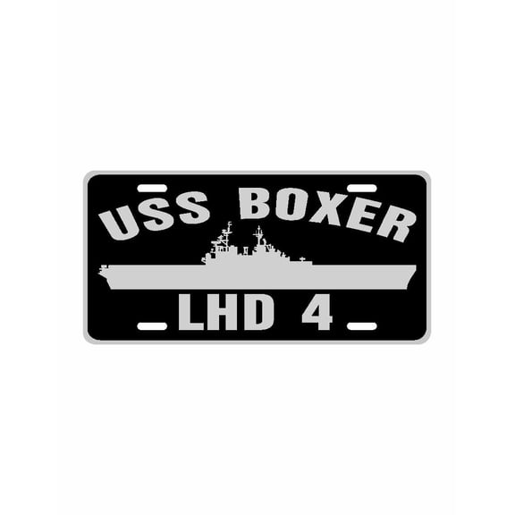 USS BOXER LHD 4 Aluminum License Plate Military Navy USN Car Truck RV PL001