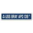 thumbnail image 1 of USS BRAY APD 139 Street Sign us navy ship veteran sailor gift, 1 of 5