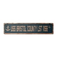 thumbnail image 1 of USS BRISTOL COUNTY LST 1198 Vintage Plastic Street Sign us navy ship veteran sailor gift | Indoor/Outdoor | 36" Wide, 1 of 4