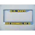 thumbnail image 1 of USS BUSHNELL AS 15 License Plate Frame Chrome Metal Military Navy USN Car Truck RV F001., 1 of 1