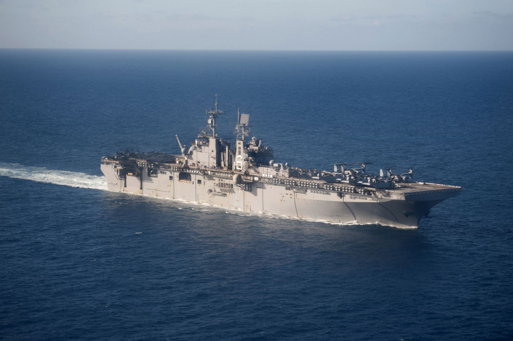 USS Bonhomme Richard transits the Coral Sea Canvas Art - Stocktrek Images (35 x 23)