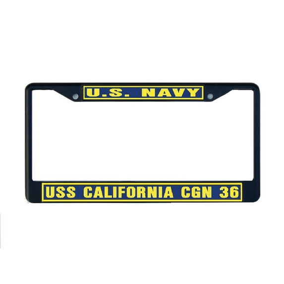 USS CALIFORNIA CGN 36 License Plate Frame Black Metal Military Navy USN Car Truck RV F001