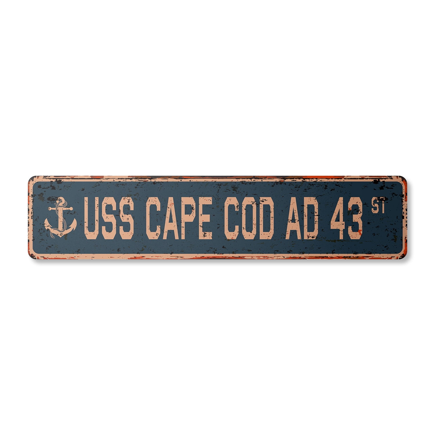 USS CAPE COD AD 43 Vintage Plastic Street Sign us navy ship veteran ...