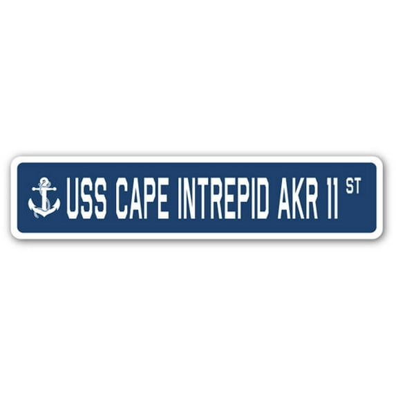 USS CAPE INTREPID AKR 11 Street Sign us navy ship veteran sailor gift