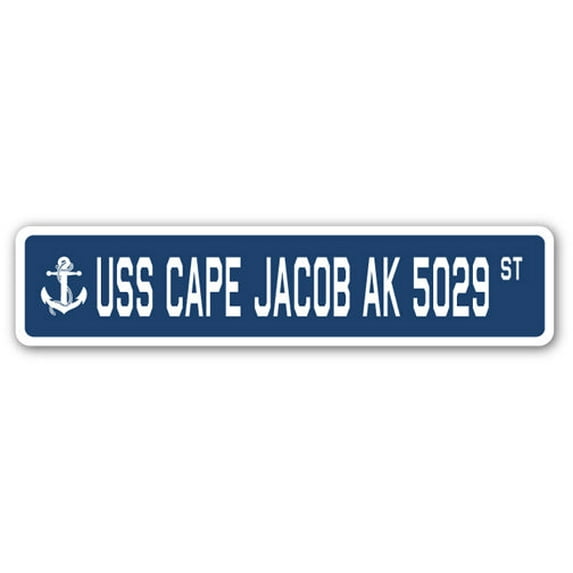 USS CAPE JACOB AK 5029 Street Sign us navy ship veteran sailor gift