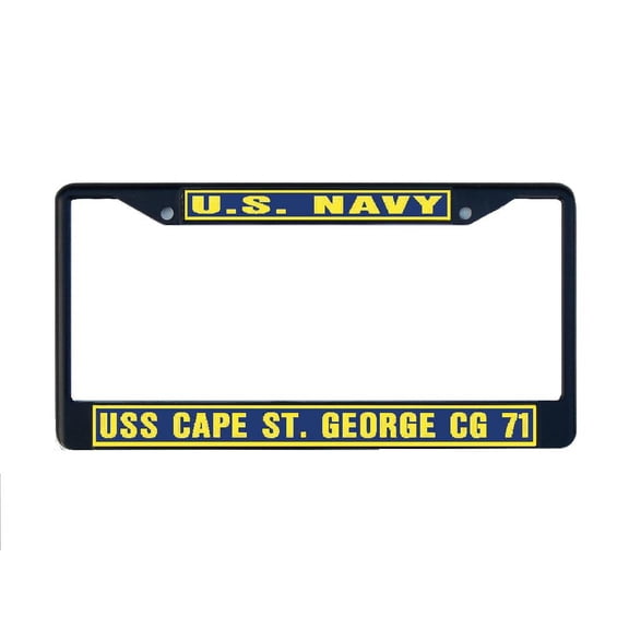 USS CAPE ST GEORGE CG 71 License Plate Frame Black Metal Military Navy USN Car Truck RV F001