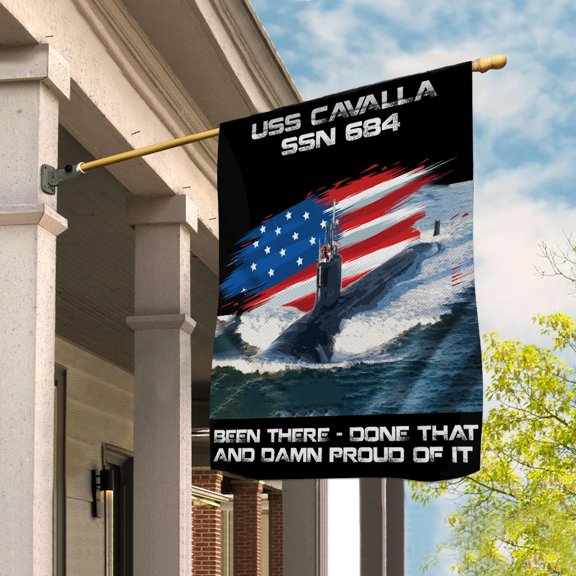USS-CAVALLA-SSN-684 Veterans Day, Flag Ship 4th of July , Patriotic Flag House Flag (29.5x39.5) Double Sided-USA Flags Premium Polyester-Decorative Indoor Outdoor Flag