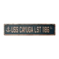 thumbnail image 1 of USS CAYUGA LST 1186 Vintage Plastic Street Sign us navy ship veteran sailor gift | Indoor/Outdoor | 36" Wide, 1 of 4