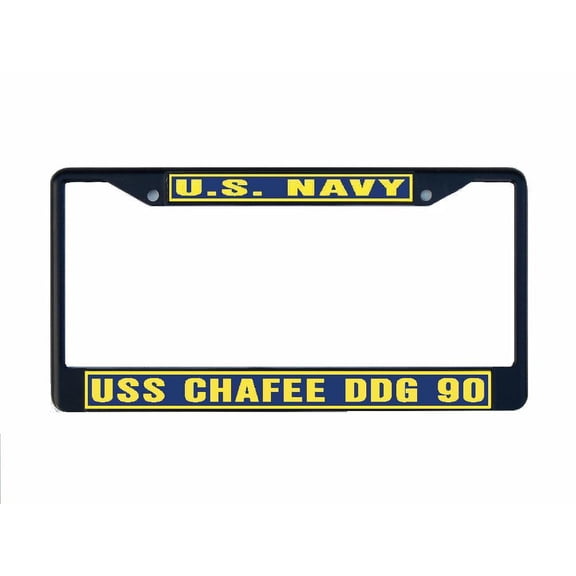 USS CHAFEE DDG 90 License Plate Frame Black Metal Military Navy USN Car Truck RV F001