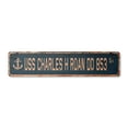 thumbnail image 1 of USS CHARLES H ROAN DD 853 Vintage Plastic Street Sign us navy ship veteran sailor gift | Indoor/Outdoor | 30" Wide, 1 of 4