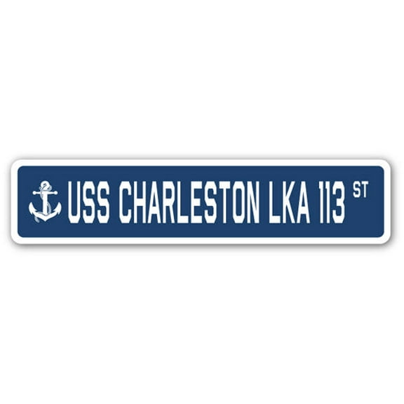 USS CHARLESTON LKA 113 Street Sign us navy ship veteran sailor gift