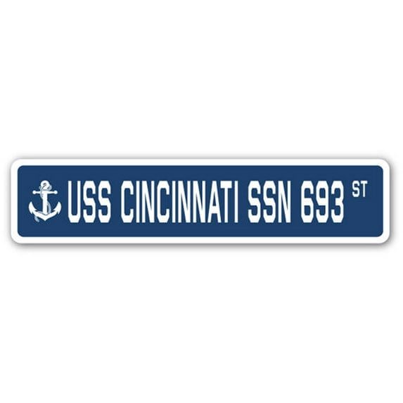 USS CINCINNATI SSN 693 Street Sign us navy ship veteran sailor gift