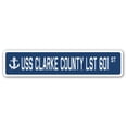 thumbnail image 1 of USS CLARKE COUNTY LST 601 Street Sign us navy ship veteran sailor gift, 1 of 5