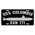 thumbnail image 1 of USS COLUMBIA SSN 771 Aluminum License Plate Military Navy USN Car Truck RV PL001, 1 of 1
