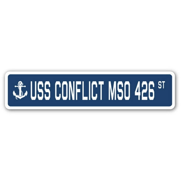 USS CONFLICT MSO 426 Street Sign us navy ship veteran sailor gift