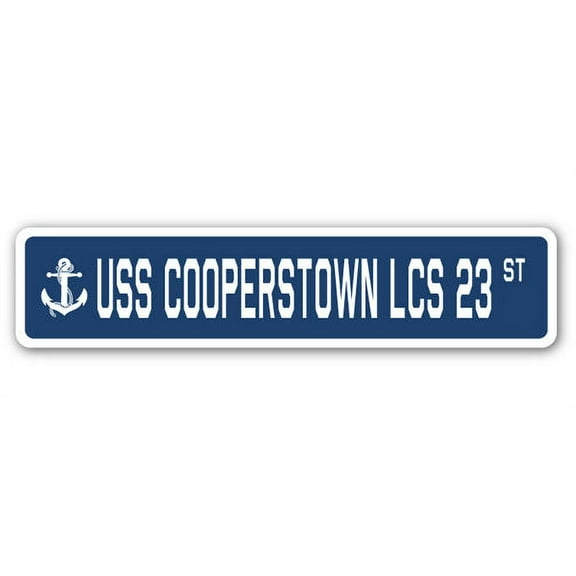 USS COOPERSTOWN LCS 23 Street Sign us navy ship veteran sailor gift