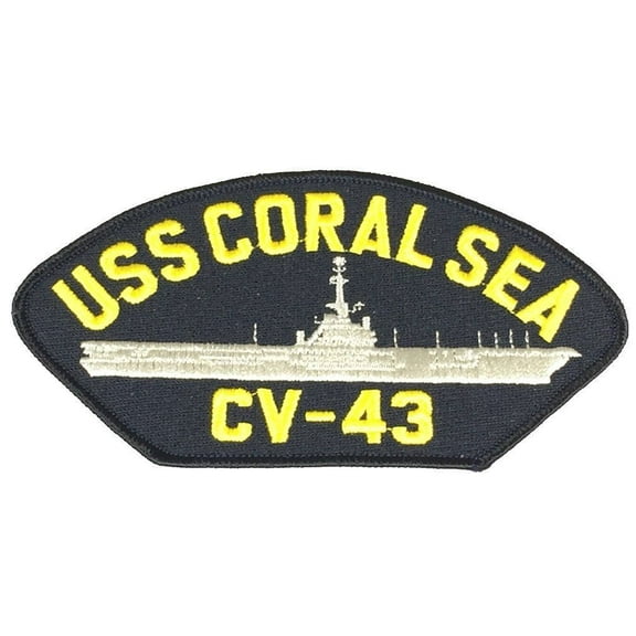 USS CORAL SEA CV-43 PATCH USN SHIP MIDWAY CLASS AIRCRAFT CARRIER AGELESS WARRIOR
