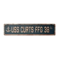thumbnail image 1 of USS CURTS FFG 38 Vintage Plastic Street Sign us navy ship veteran sailor gift | Indoor/Outdoor | 36" Wide, 1 of 4