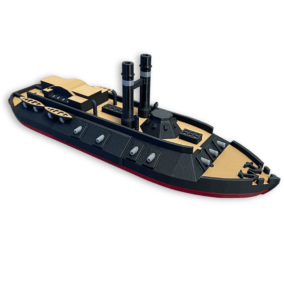 USS Cairo Ironclad Model Ship - 10-Inch Civil War Replica - Union Navy Warship - Historical Naval Decor, Military History Gift & Collectible Nautical Display