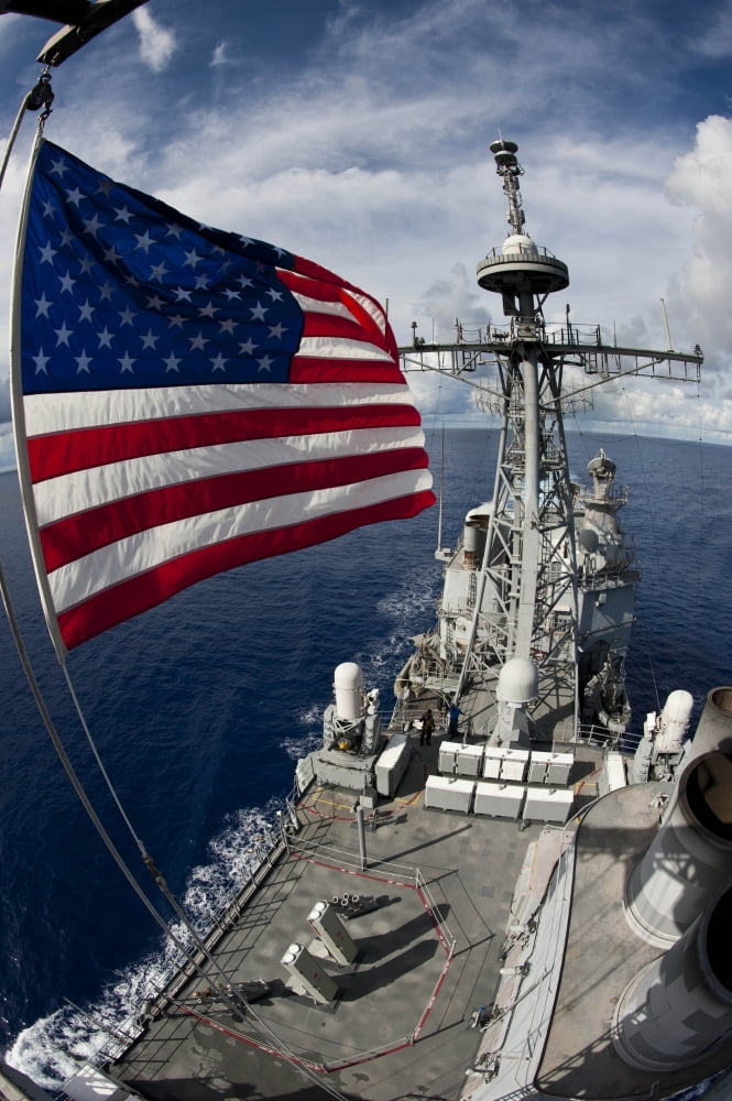 USS Cowpens as seen from the top of the forward mast Canvas Art - Stocktrek Images (23 x 34)