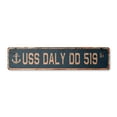 thumbnail image 1 of USS DALY DD 519 Vintage Plastic Street Sign us navy ship veteran sailor gift | Indoor/Outdoor | 18" Wide, 1 of 4