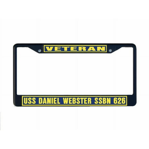 USS DANIEL WEBSTER SSBN 626 License Plate Frame Black Metal Military Navy USN Car Truck RV F001