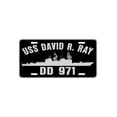 thumbnail image 1 of USS DAVID R RAY DD 971 Aluminum License Plate Military Navy USN Car Truck RV PL001, 1 of 1